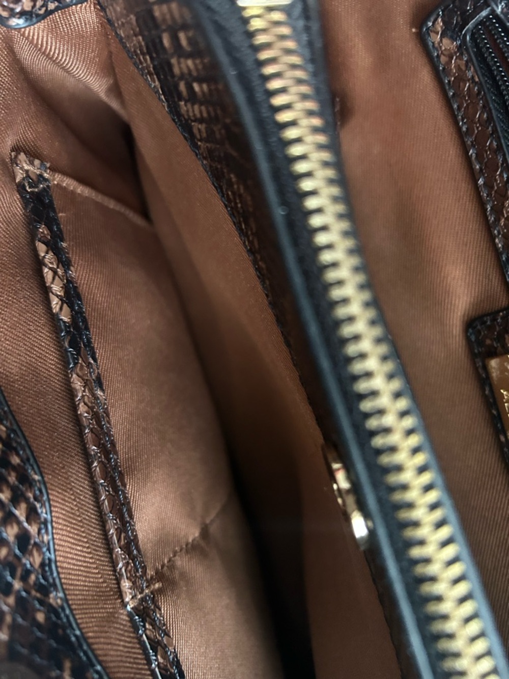 ALDO Black and Brown Snake-Print Shoulder Bag with Gold Hardware - Picture 7 of 7